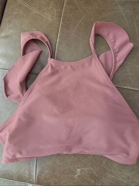 aerie Rusty Rose Halter Bikini Top sz M juniors